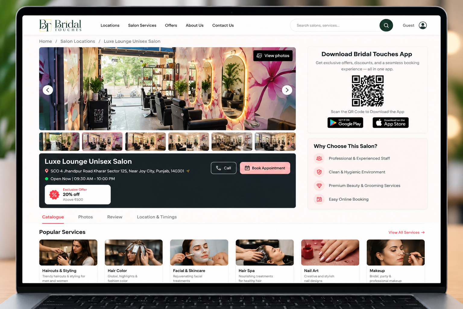 Actual Bridal Touches website and mobile app showcase